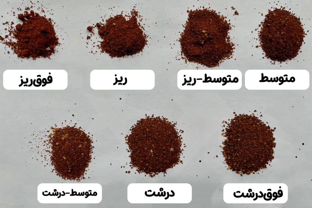 راهنمای جامع درجه‌بندی آسیاب قهوه
