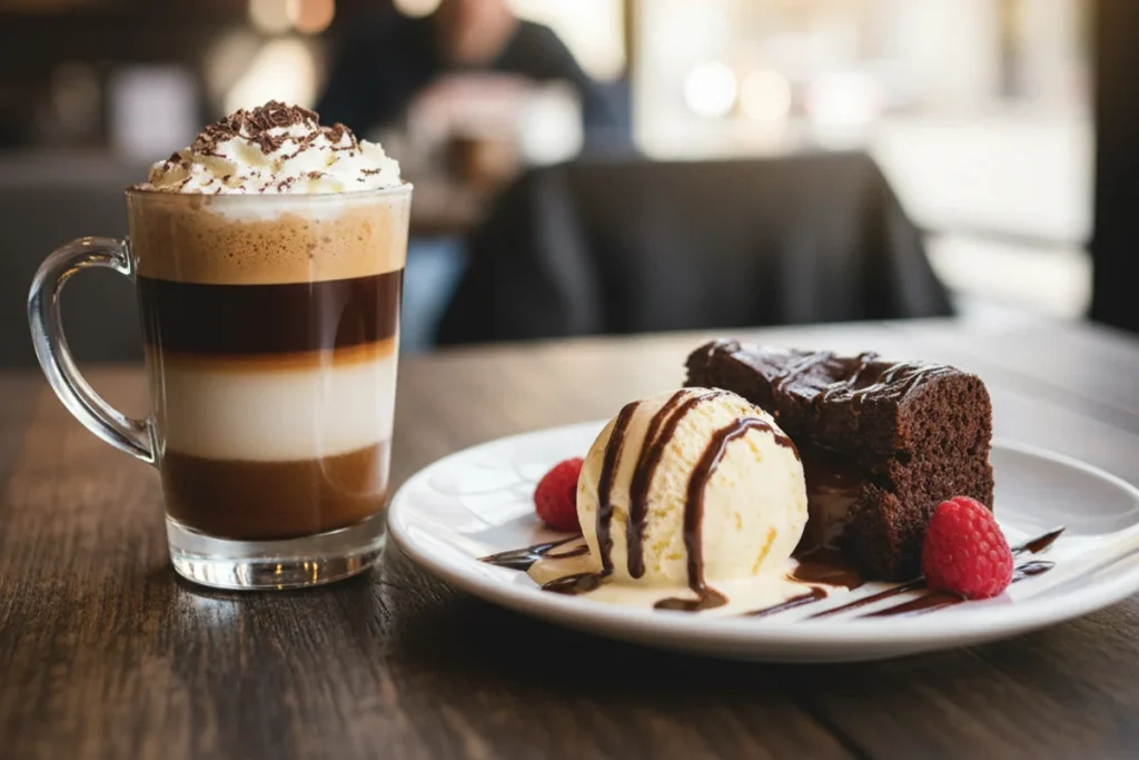 قهوه ماروچینو به شکل لایهلایه تهیه میشود. برای همین در فنجان شیشهای کوچک سرو میشود که لایهها مشخص باشند.