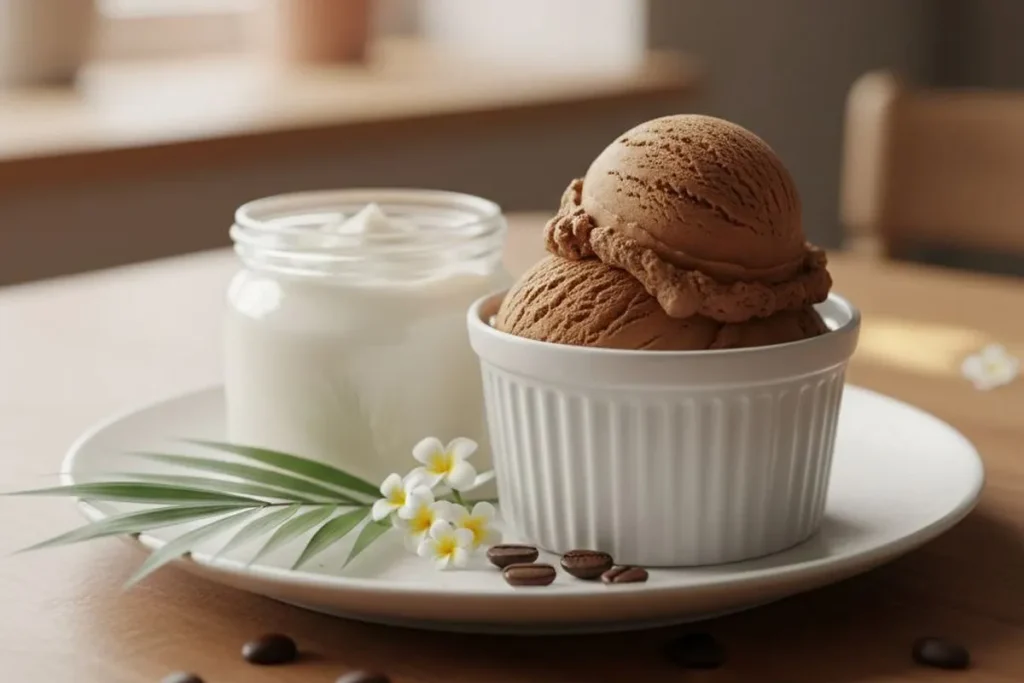 ترکیب قهوه و نارگیل یکی از خوشمزه‌ترین بستنی‌ها است.